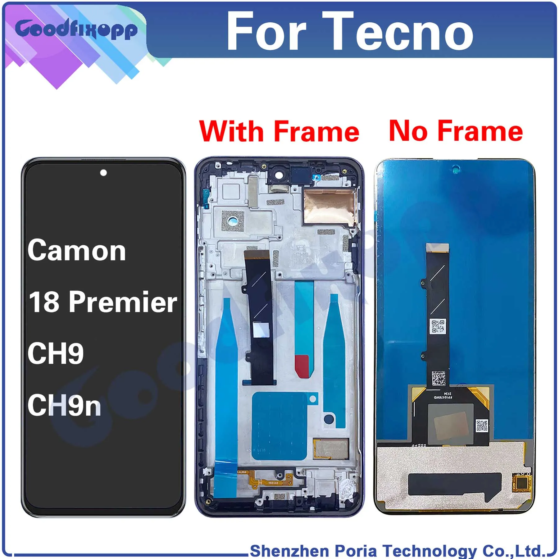 

For Tecno Camon 18 Premier CH9 CH9n LCD Display Touch Screen Digitizer Assembly Repair Parts Replacement