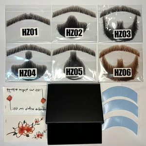Ein menschlicher menschlicher Haarbart für männliche Make -up für Film- und Fernseher -Make -up Synthetic Hair Cosplay Cosplay Party -Tools 10 Hauptverkaufsrealistischer Bart - №5
