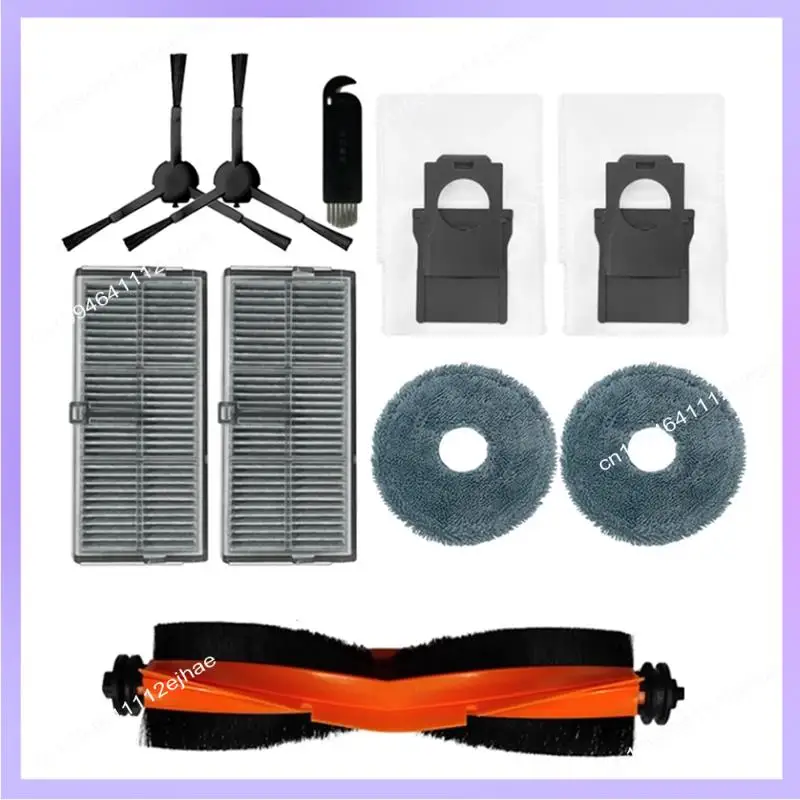 N83r 10 peças acessórios para dreame x30 pro plus/x30 pro ultra vácuo escova lateral principal filtro hepa almofadas de esfregão sacos de pó