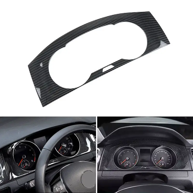 Carbon Fiber Texture Car Styling Center Control Dashboard Speedometer Panel Cover Trim Frame For VW Golf 7 MK7 7.5 2014-2019