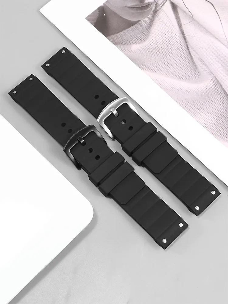 Watch accessories Band For Cartier Santos 100 Rubber black Watch Strap high quality waterproof man Silicone Chain 23mm