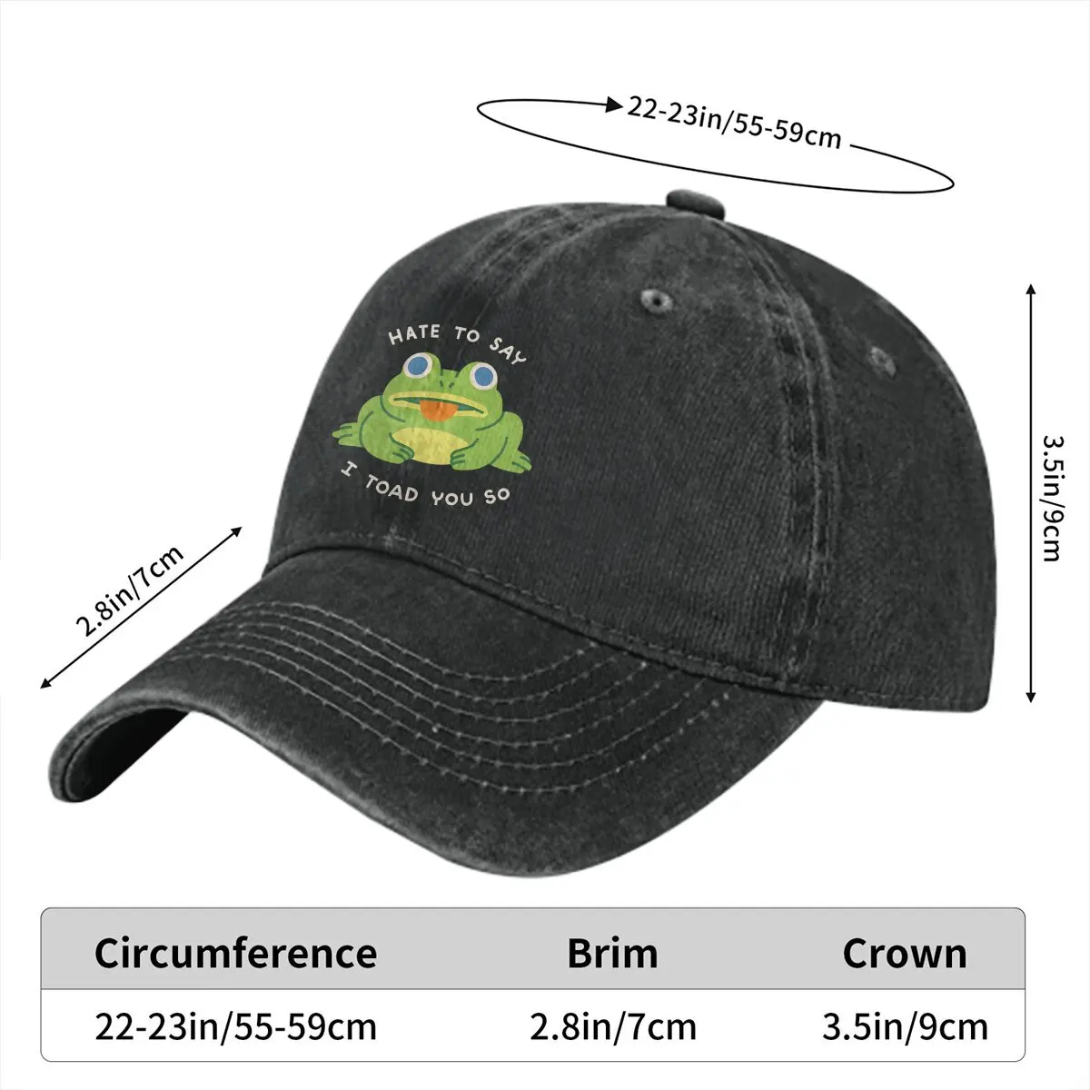 Hate To Say I Toad You So Baseball Cap Men Hats Women Visor Protection Snapback Frog Caps