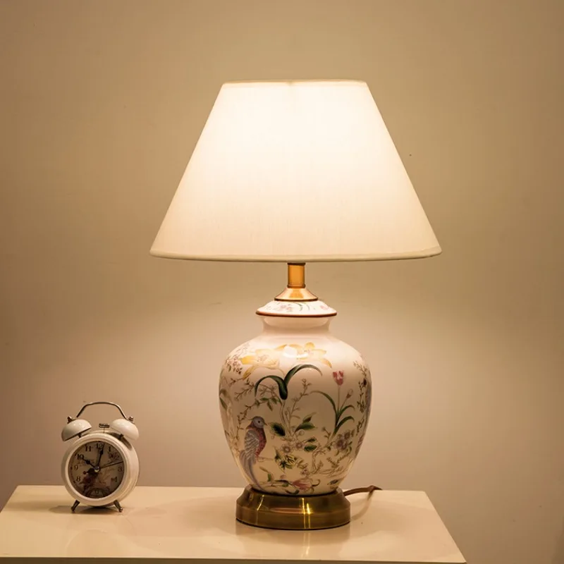 

American ceramic study desk lamp living room simple bedside lamp bedroom decorative desk lamp
