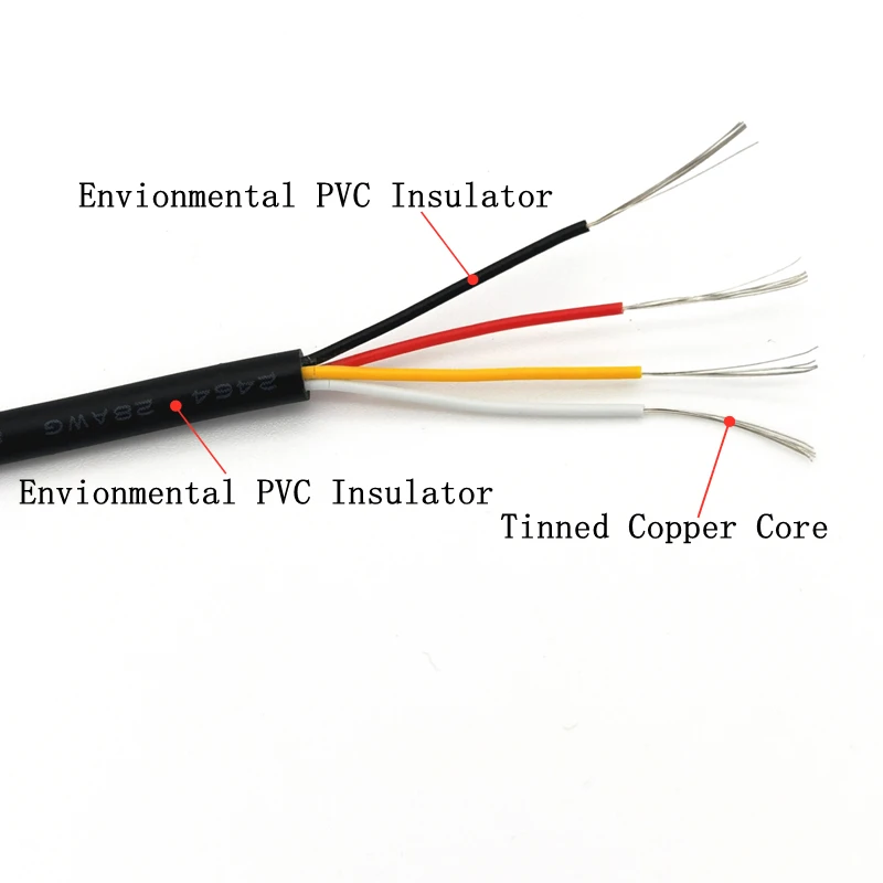 1M UL2464 Soft Copper Channel Sheath 2 3 4 5 6 7 8 Cores Audio Insulation Signal Control Cable 26AWG Copper Wire