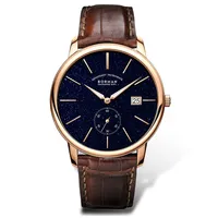 BORMAN 3818 Mens Automatic Watches Luxury Ultrathin Watch Vintage Mechanical Wristwatch Waterproof Sapphire Mirror Leather Strap