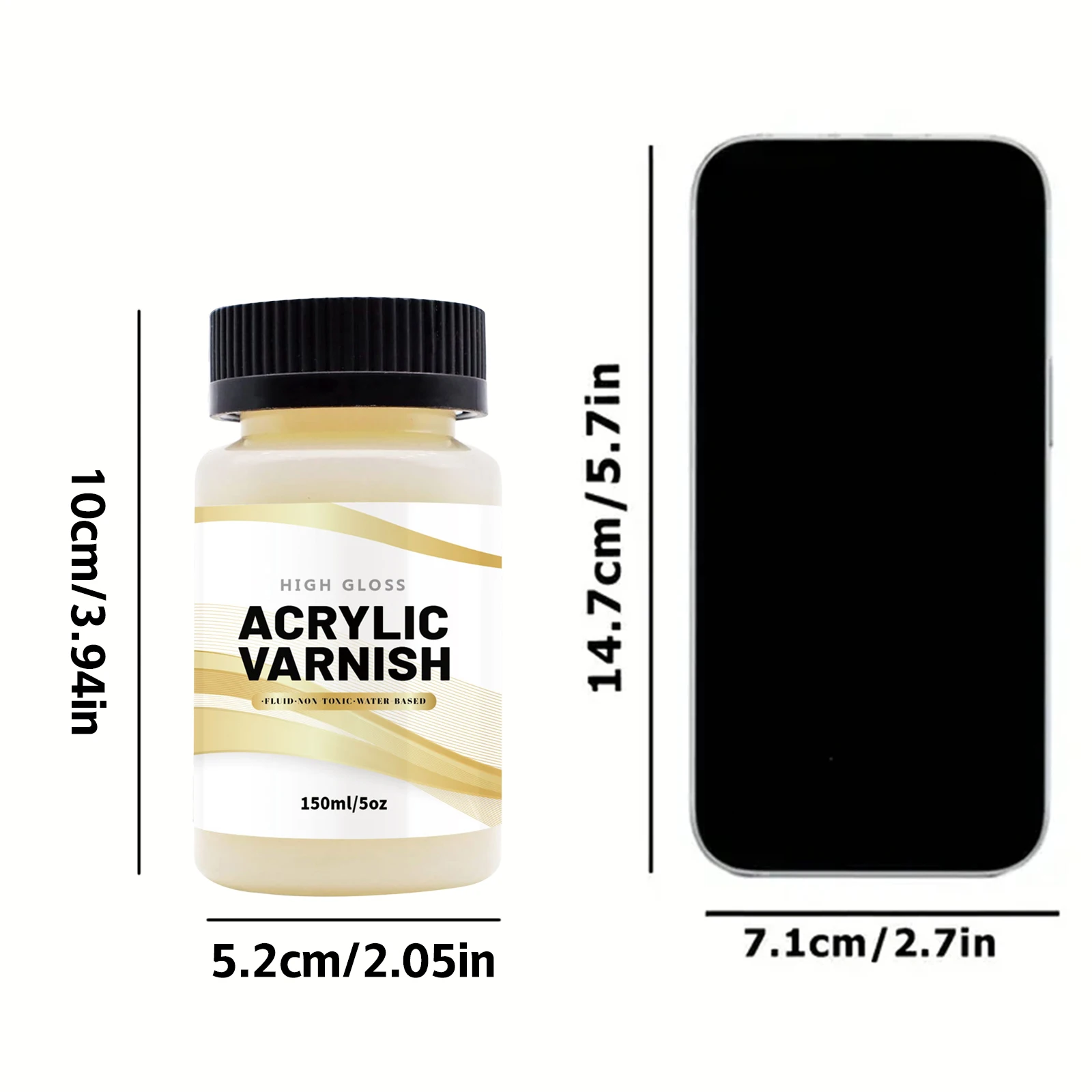 1/2/3Pcs 150ML Gloss Varnish Clay Varnish Scratch Resistant Air-dried Clay Glaze With Brush For Ceramic Wood Acrylic Paint