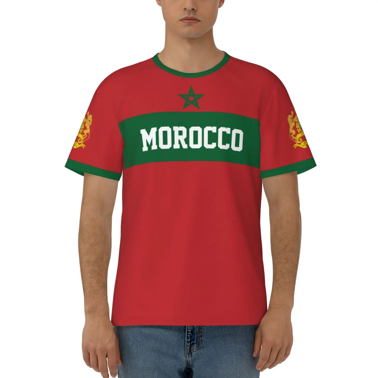 Unisex Nation T-shirt Morocco Flag Moroccan T-shirts jersey For Men Women Soccer Football Fans Gifts Custom clothes tee