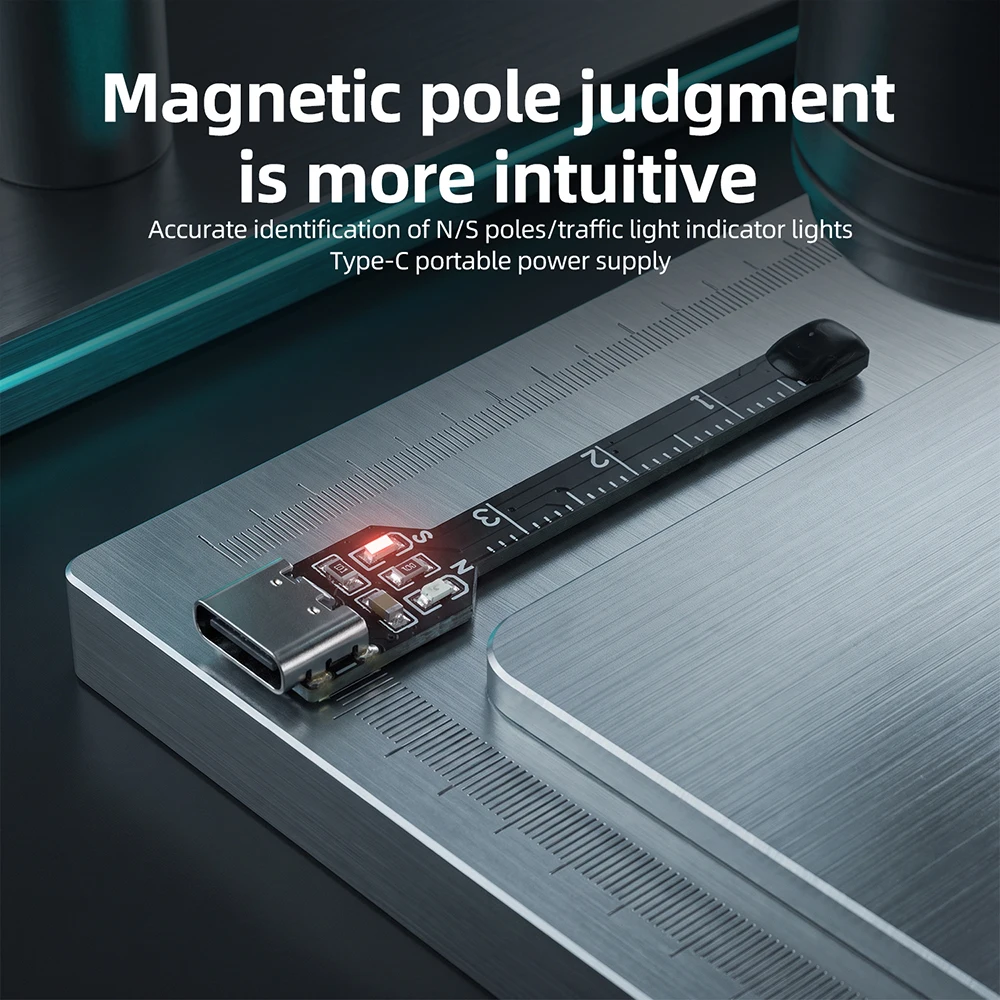 Hall Magnetic Pole Detector 5V NS Pole Detection Module Compact Magnet Tester with LED Indicator for N S Pole Discrimination