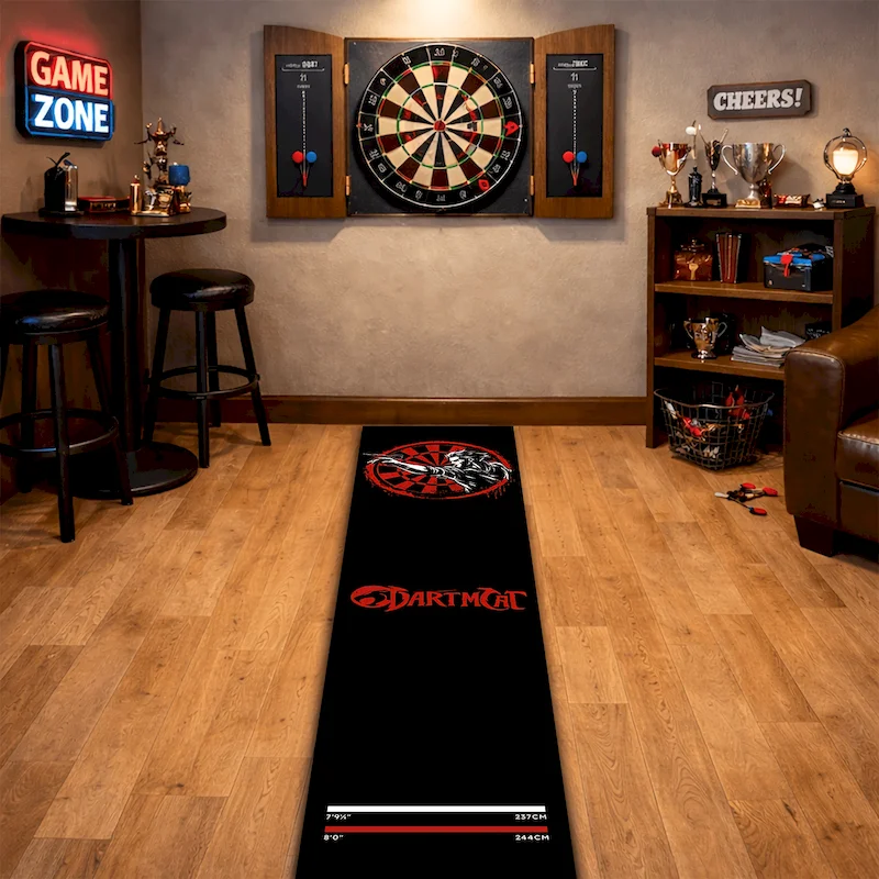 VIKAMA Dart Mat Retro Women's Rose Dart Board Running Carpet Dart Anti slip Measurement Floor Mat Indoor Home Decoration