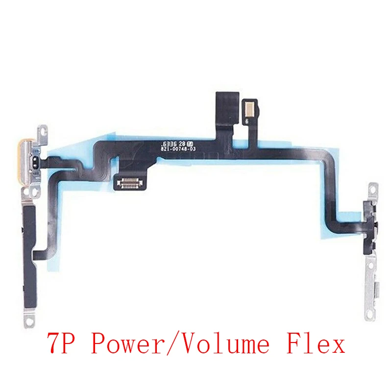 1pcs New High Quality Power Flex With Metal Holder For iPhone 6 6s 7 Plus 6G 6P 7G 7P Mute Switch Power Volume Button Flex Cable