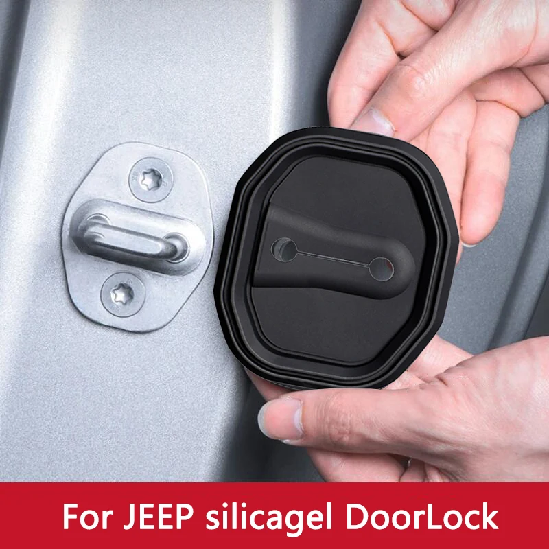 Hebilla de silicona para cerradura de puerta de coche, 4 piezas, cubierta de protección contra golpes para Jeep Cherokee RENEGADE Commander GRAND