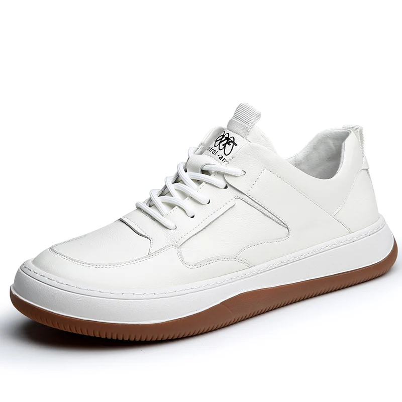 High quality casual leather shoes Trendy brand minimalist style Youth outdoor sports men's comfortable walking White shoes