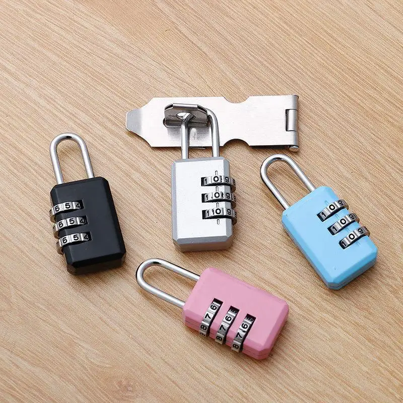 Zinc Alloy 3 Digits Number Lock Combination Padlock Password Padlock For School Gym Locker Outdoor 3-Position Travel Padlock