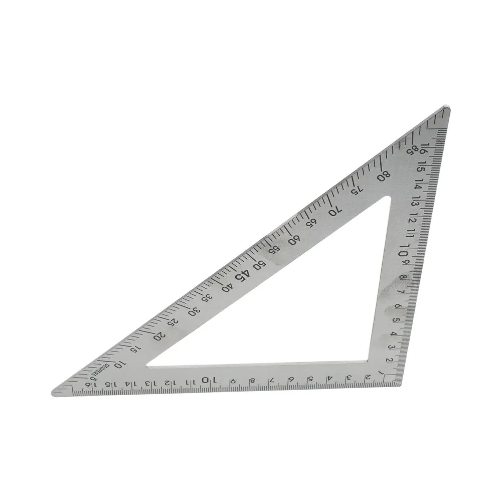 Stainless Steel Triangle Ruler 45 90 Degree Angle Measuring Tool Multifunctional Carpenter Square For Woodworking