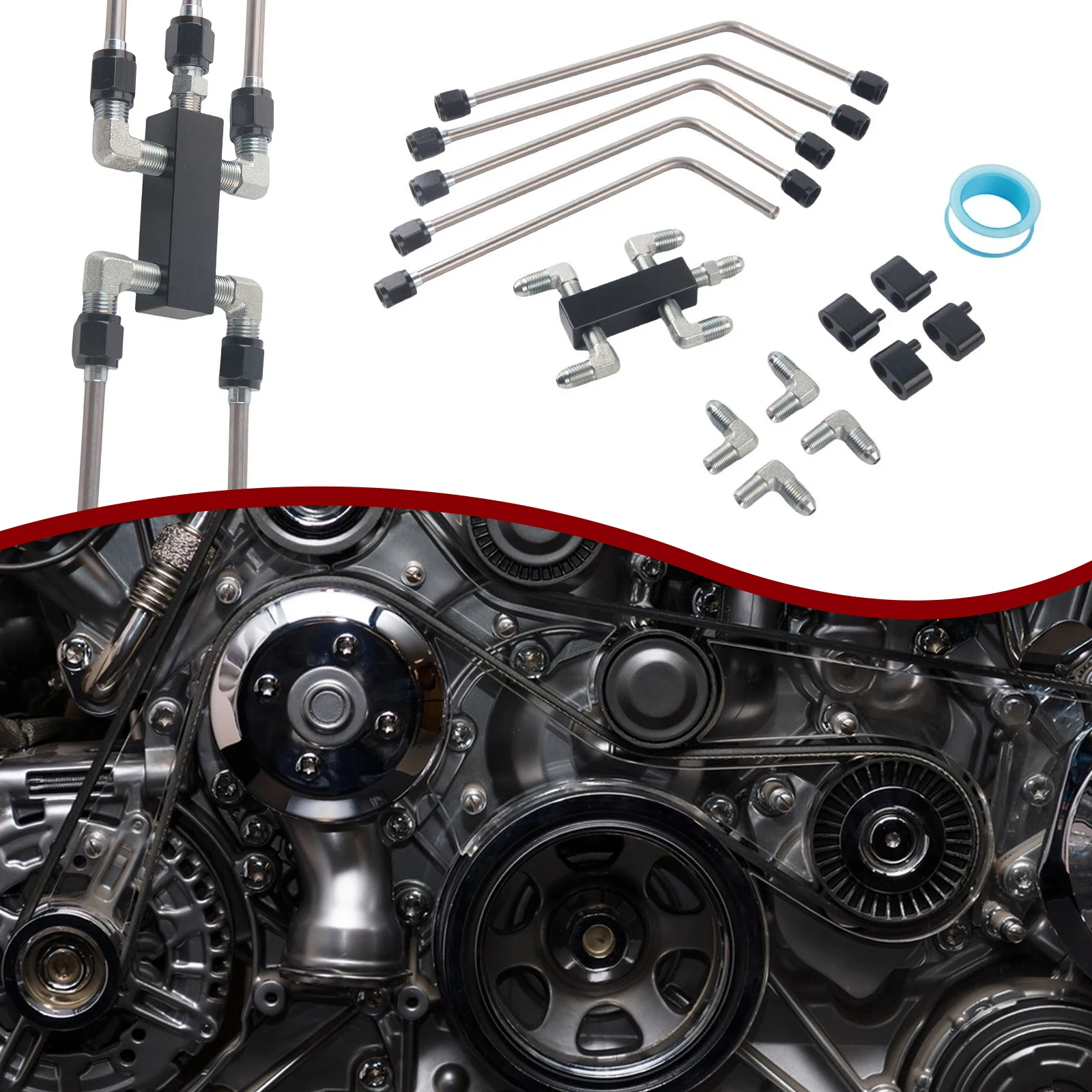 LS Coolant Crossover Steam Vent Kit Stainless Steel Complete Coolant Crossover Steam Vent Kit Fits for LS1 LS2 LS3 LS6 LS7 LSX