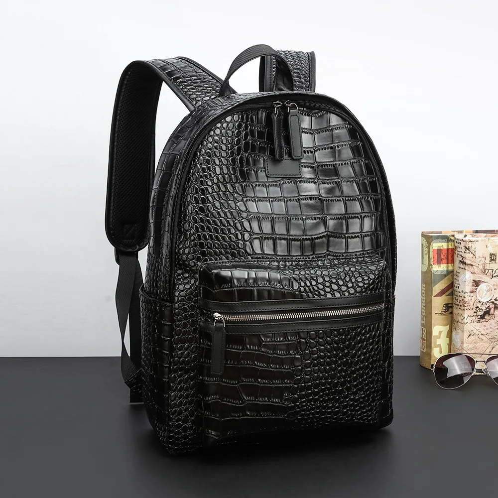 

New Soft PU Leather Backpack Women Men Fashion Lightweight Large Capacity Casual Student Bookbag Laptop