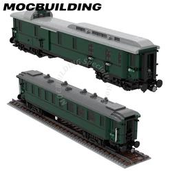 Passenger Car Train Model Postcar Railway Accessories Display MOC Building Blocks Brick Toys Construction Gift Christmas