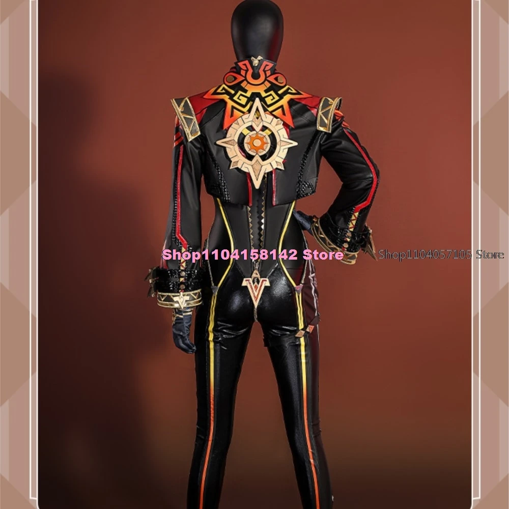 Genshin Impact Mavuika Traje de Cosplay para Mulheres, Fato Pyro Archon, Uniforme Sexy, Festa de Halloween, Roupa de RPG