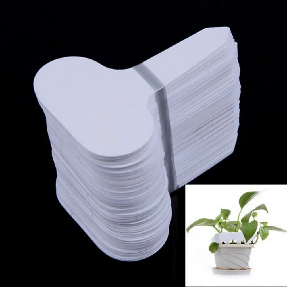 Impermeável T-Type Planta Marcadores de etiquetas, PVC Jardim Plantas Classificação, Sinal Tags para Nursery, Marcadores Etiqueta, Sinal Tags, 100Pcs