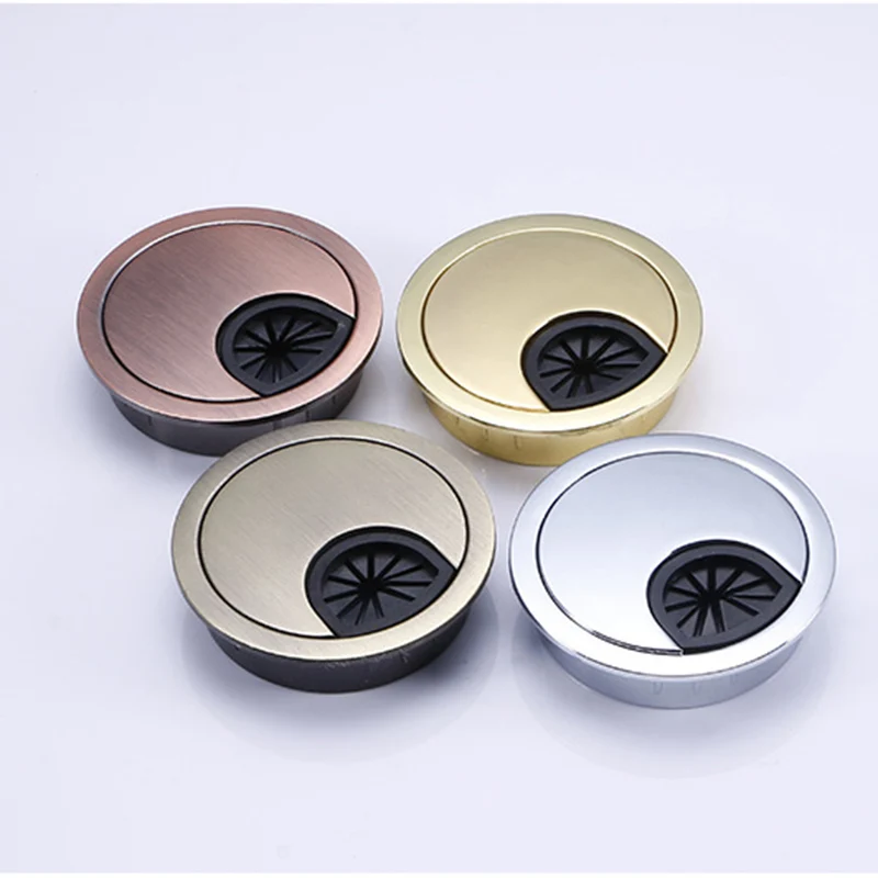 Desk Cable Hole Cover Zinc Alloy Base Table Wire Outlet Port Computer Grommet Surface Line Box Desk Table Furniture Hardware