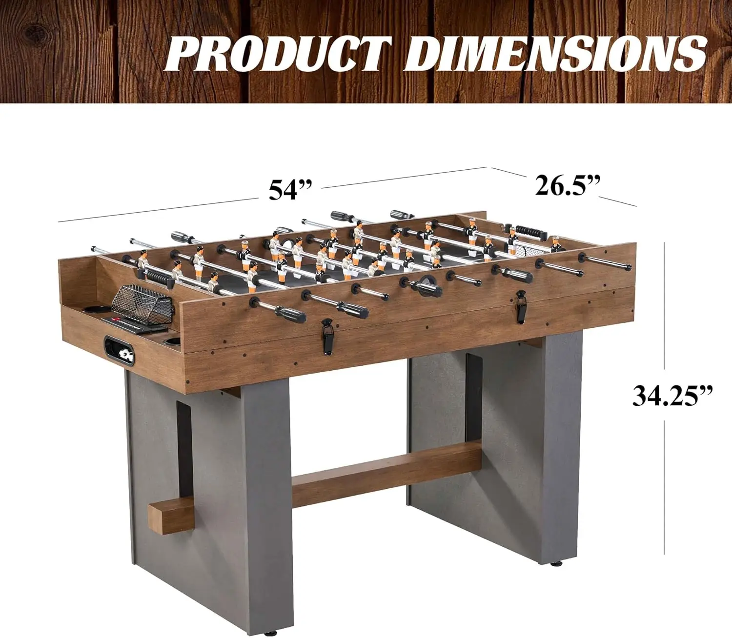 Combination Game Table 54”, Foosball, Air-Powered Hockey and Table Tennis Combo Table, Multi Game Table Perfec