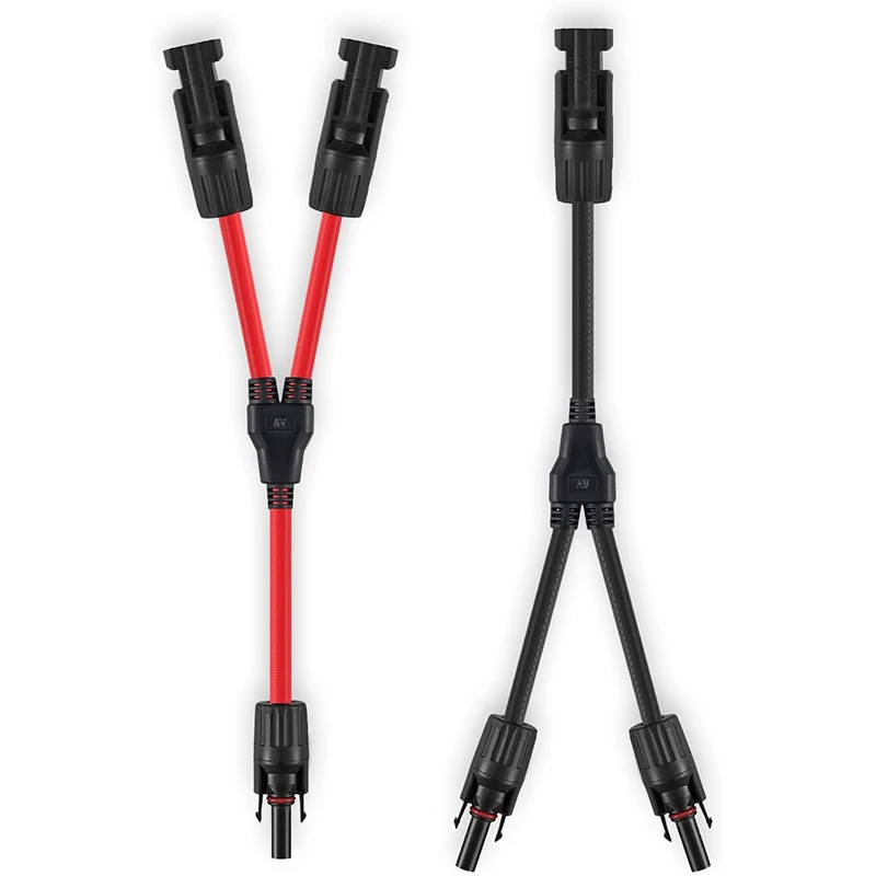 1pair Solar Connectors Y Branch Parallel Adapter With Spanners Wrenches 10AWG Cable 2 to 1 Male Female Plugs