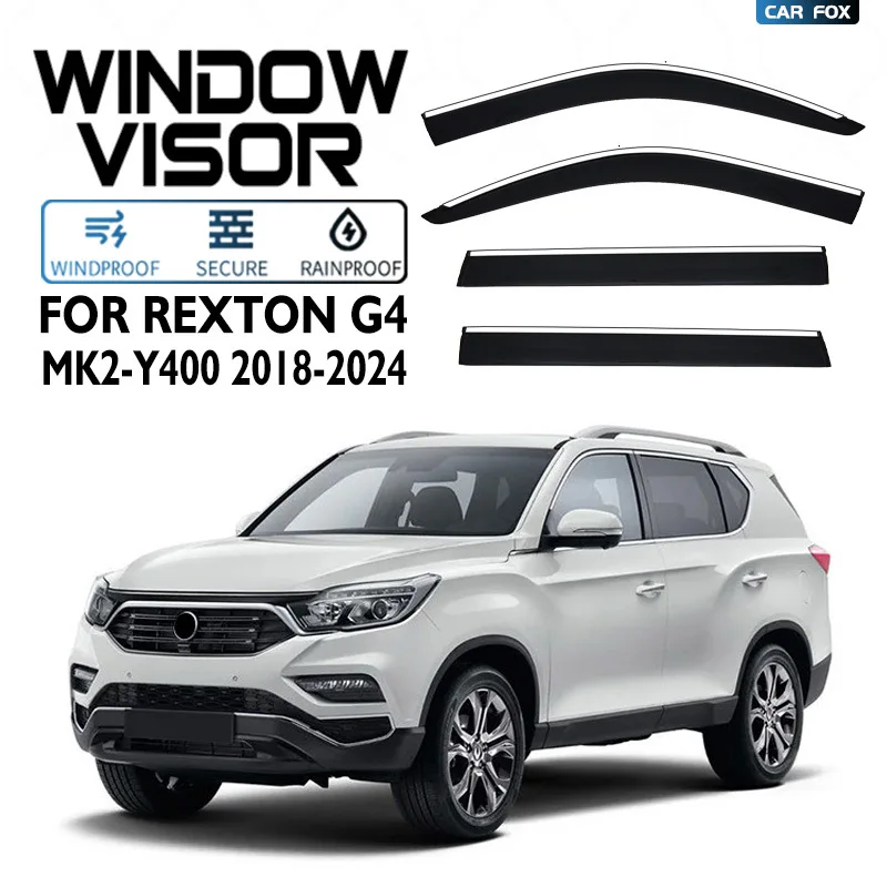 

For SSANGYONG Rexton G4 2018+ Car Window Visor Awning Shelters Windshield Side Window Rain Sun Shade Accessories Car Styling
