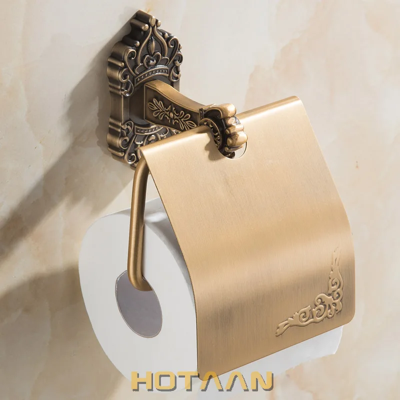 ., Solidny aluminiowy uchwyt na papier toaletowy Antyczny mosiężny kolorowy pojemnik na papier toaletowy Klasyczne akcesoria łazienkowe YT-11292 — zdjęcie 3