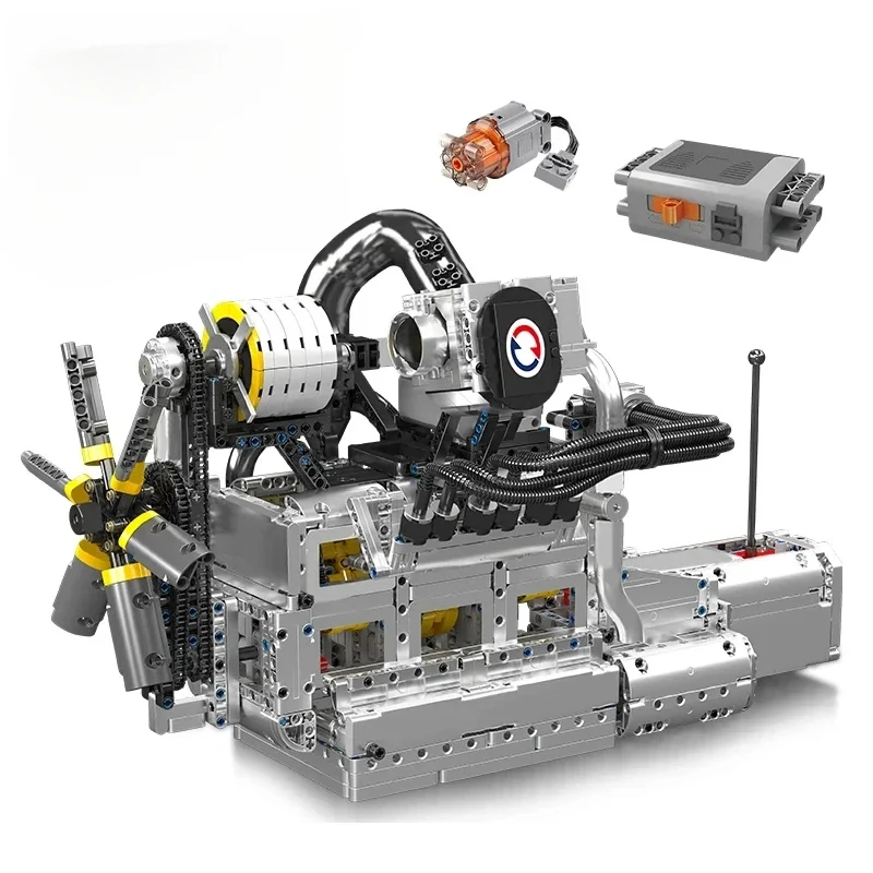 MKing 10214 Technical Car Engine Toys The Motorized Rotary Piston Engine Building Block Brick Set Kids Christmas Gift