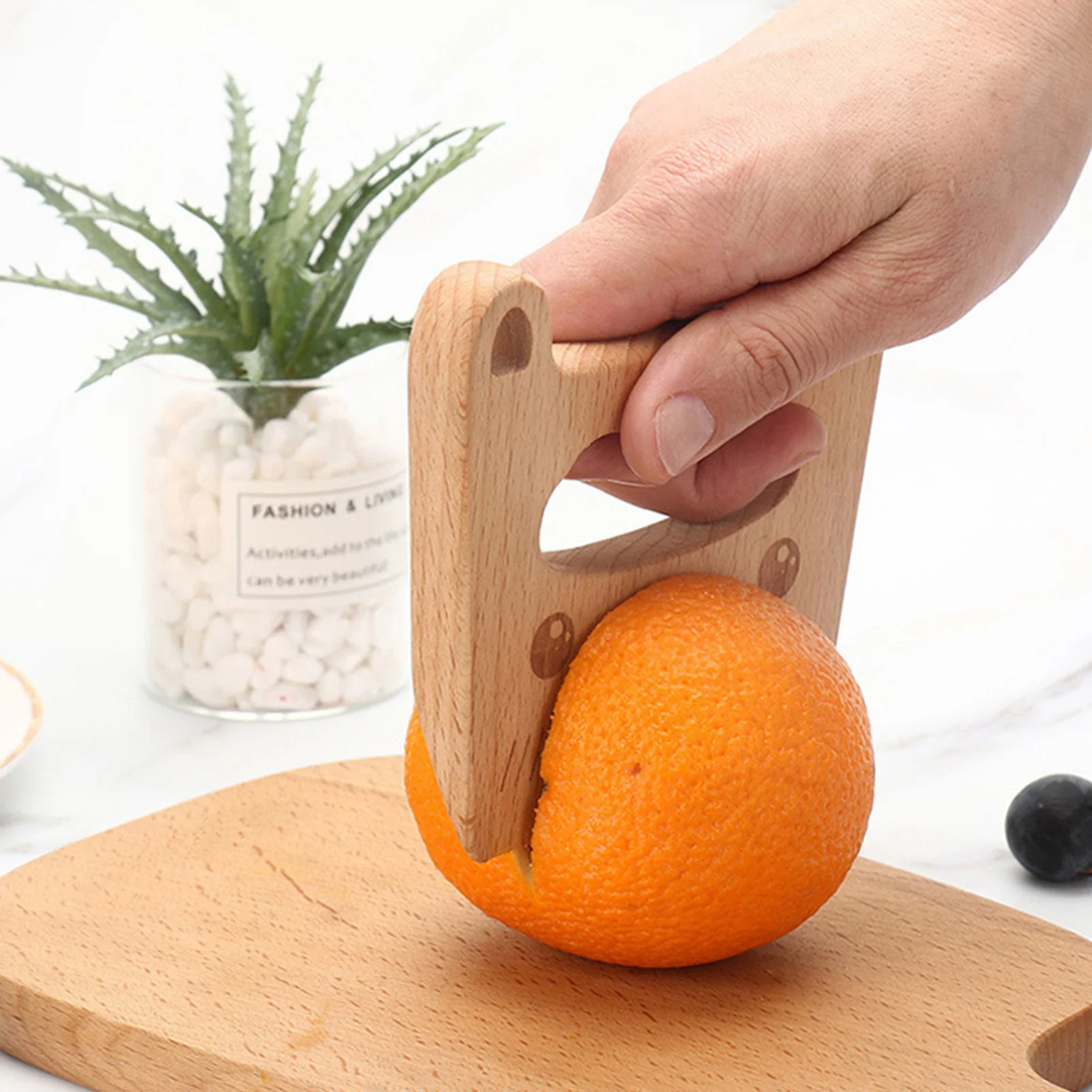 Kids Wooden Cutter Cute Animal Wooden Mini Knife Simulation Model Cutter Kids Kitchen Pretend Play for Cutting Vegetables Fruits