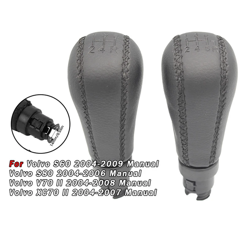 

5/6 Speed Manual Gear Shift Knob for Volvo S60 2004-2009 - Transmission Lever, Durable Auto Shifter Accessories S80 V70 XC70