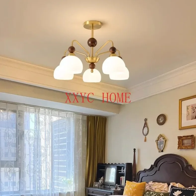 Основная Люстра для гостиной во французском стиле, лампа в китайском стиле ретро для спальни, лампа с высоким сенсором в американском стиле, лампы для столовой из массива дерева