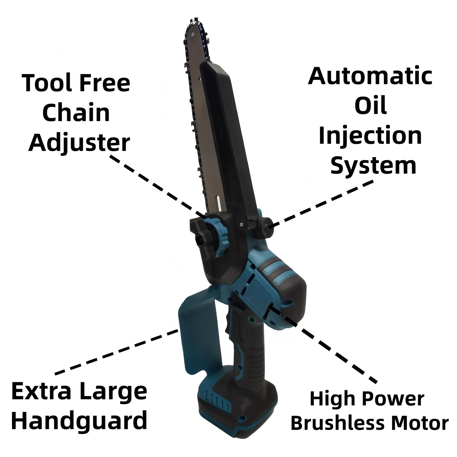 Fit For Makita 18V Battery 1380W High-Power Brushless 8 Inch Chainsaw Auto Oiler Electric One Click Adjust Chain Saw Power Tools