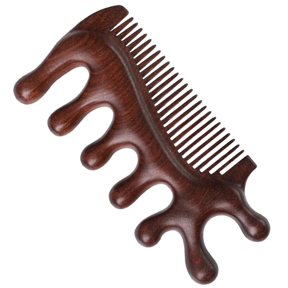 Portable Comb Detangler Natural Wood Utility Handmade Wide Tooth Sandalwood Small Compact