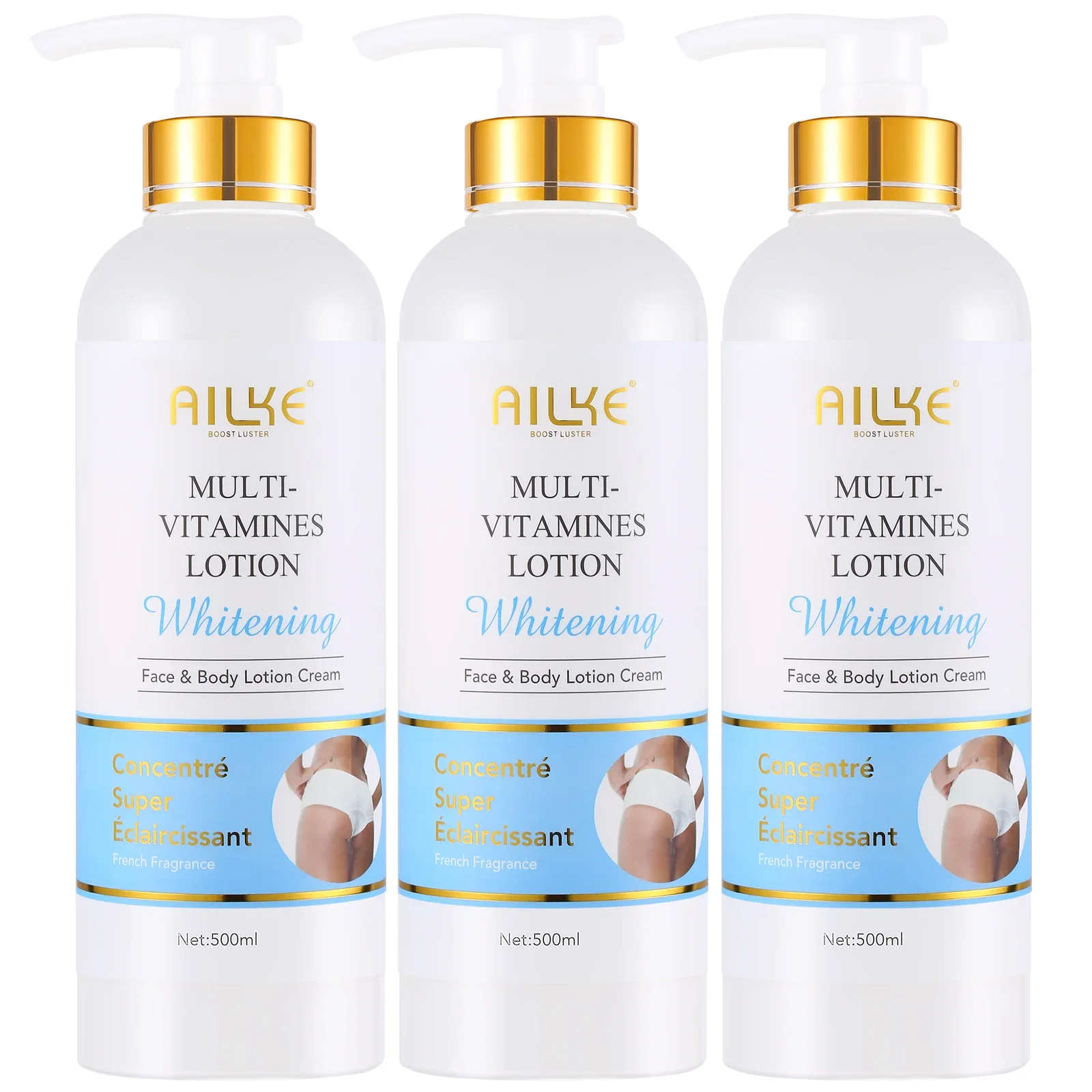 AILKE Multi-Vitamin Whitening Body Lotion, Moisturizes, Nourishes, Removes Dark Spots, Blemishes, Hyperpigmentation Treatment