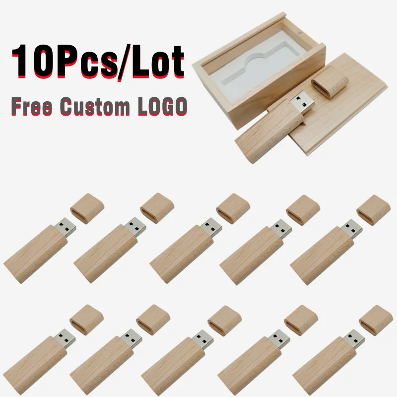 10-unids-lote-unidad-flash-usb20-de-tira-larga-de-arce-4gb-8gb-16gb-32gb-64gb-128gb-y-caja-de-arce-logotipo-personalizado-gratis