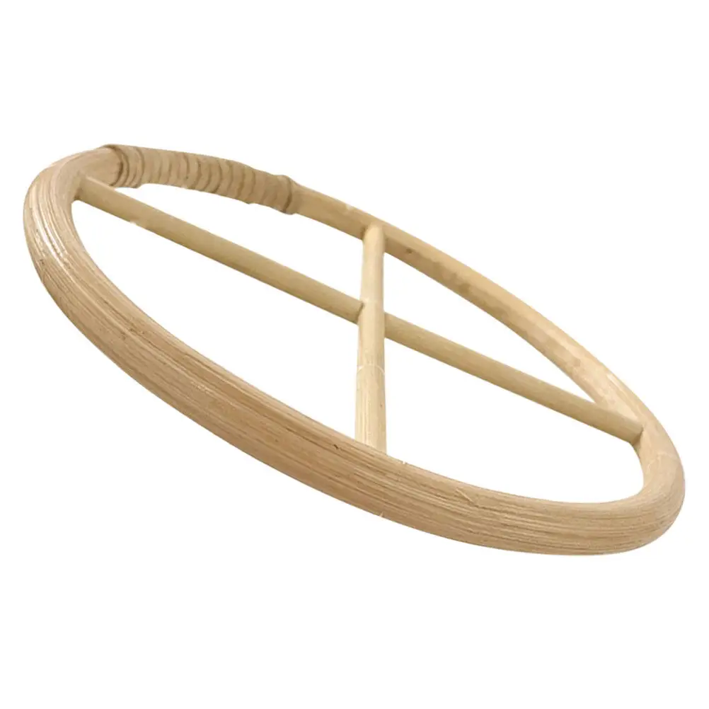 Bamboo Wind Chime Topper Ring Hollow Center Design for Light Refraction DIY Garden Decor Bamboo Wreath Frame Wind Chime Parts