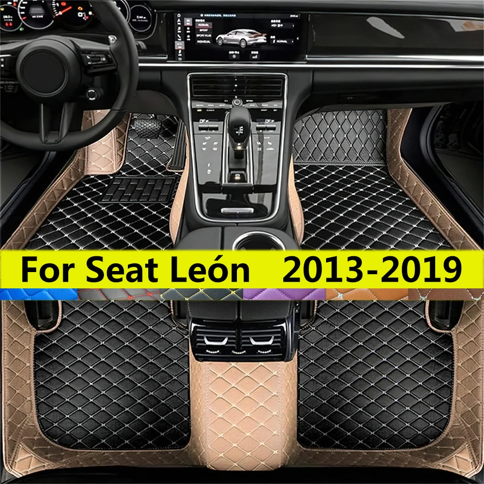 

Коврики для пола подходят для Seat Panger Mk3 5F 2013 2014 2015 2016 2017 2018 2019 Автомобильные кожаные подушечки из искусственной кожи Коврики Auto Полный комплект ковров Подушечки