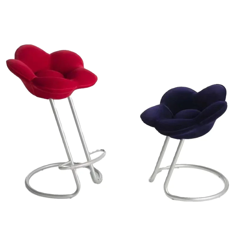 

Italian light luxury stainless steel high petal bar chair bar household model room single dining chair leisure chair