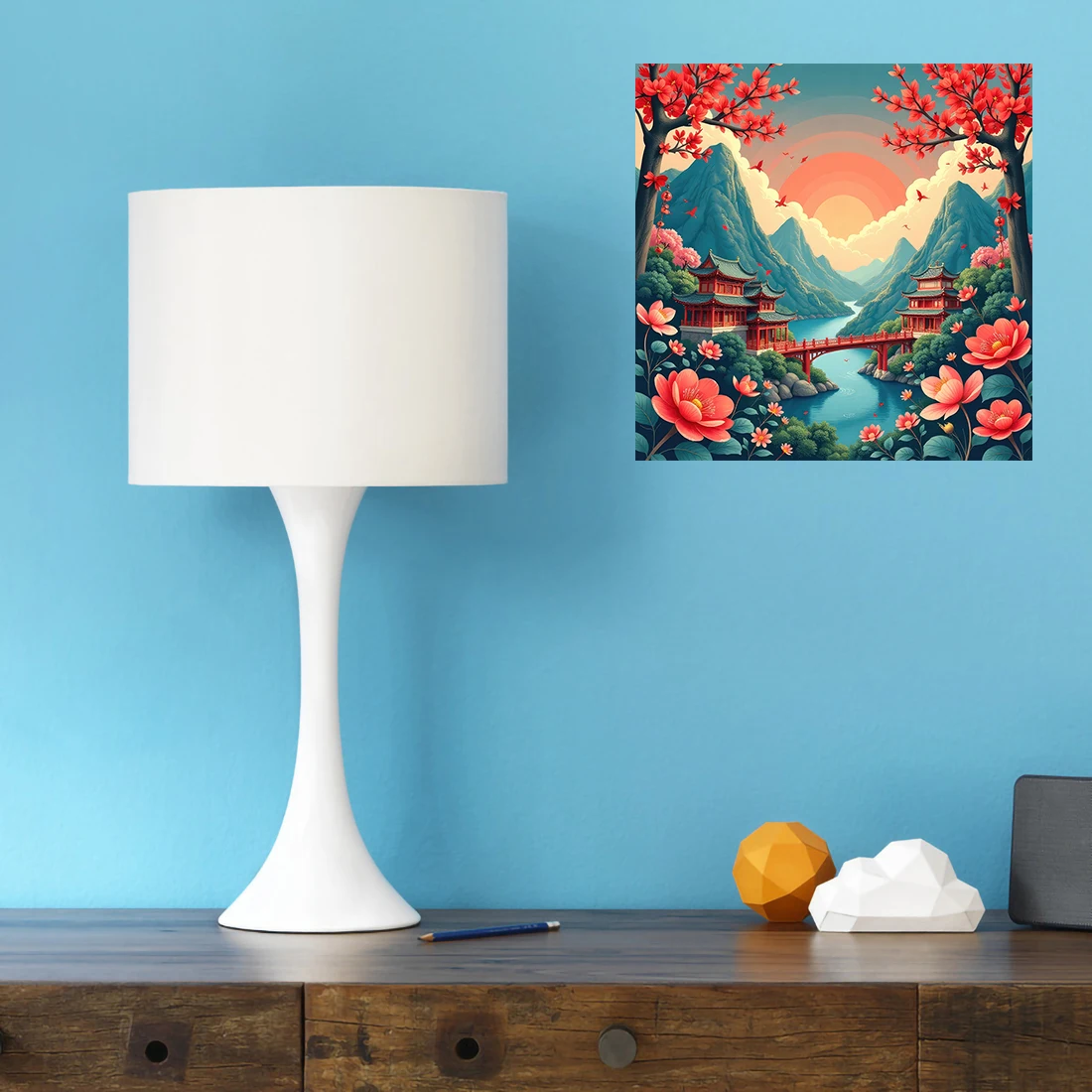 Three Ratels QL143 Beautiful colorful landscape fairy tale poster  for home decoration PVC self-adhesive