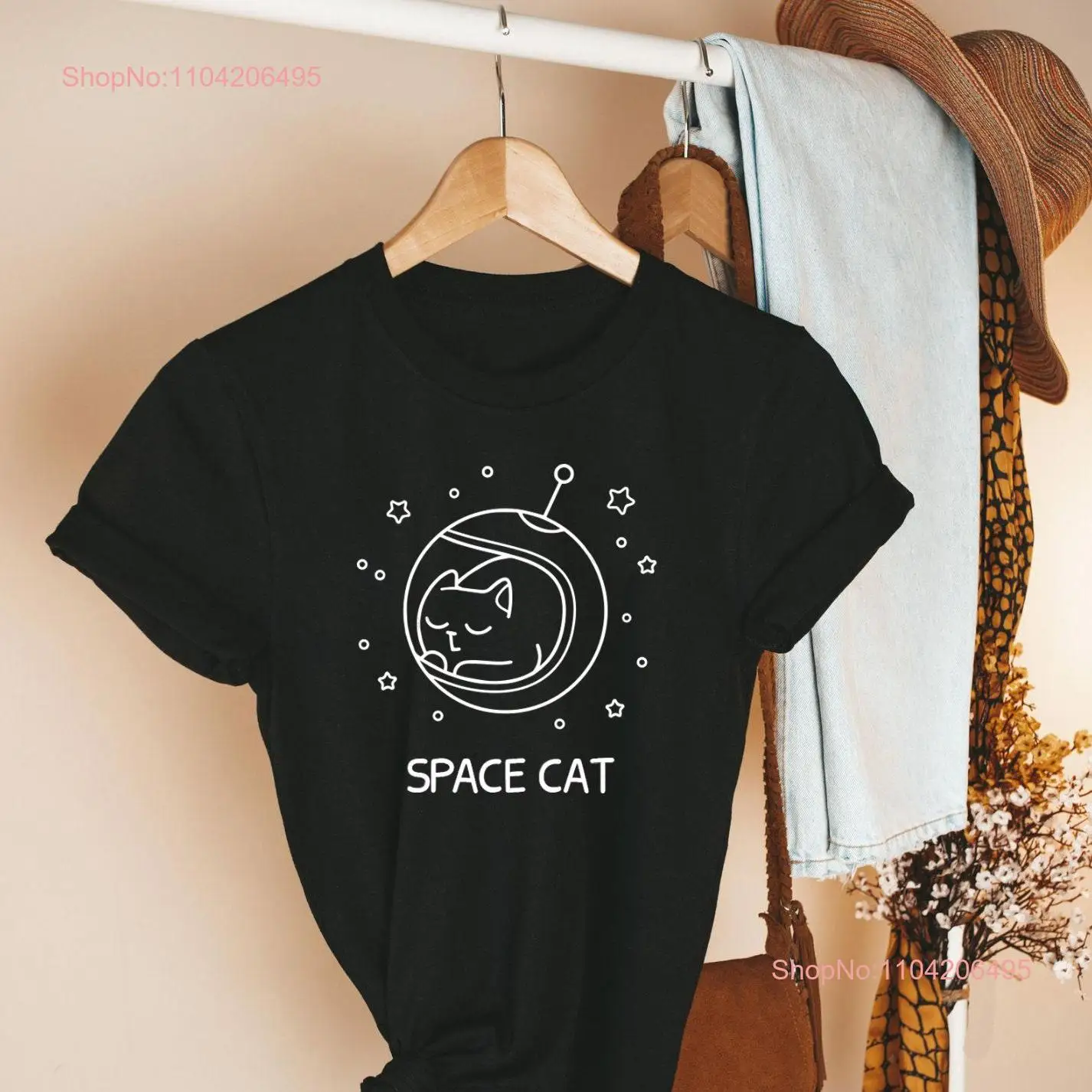 SPACE CAT T Shirt Astronaut Spaceship Life long or short sleeves