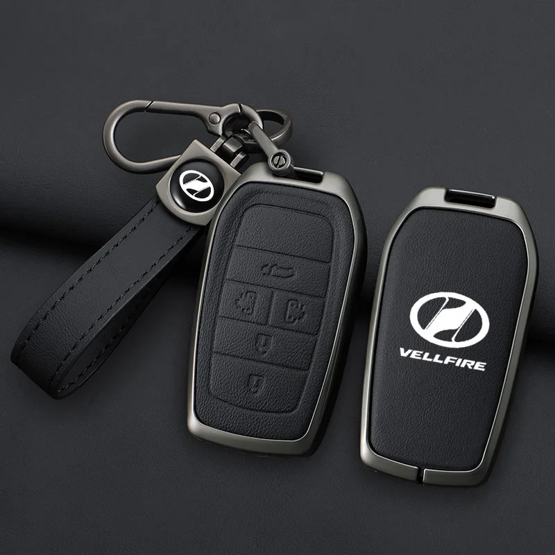 

New Zinc Alloy Car Smart Remote Key Fob Case Cover Protector Shell For Toyota Vellfire Alphard 30 Series Previa Tarago Keychain