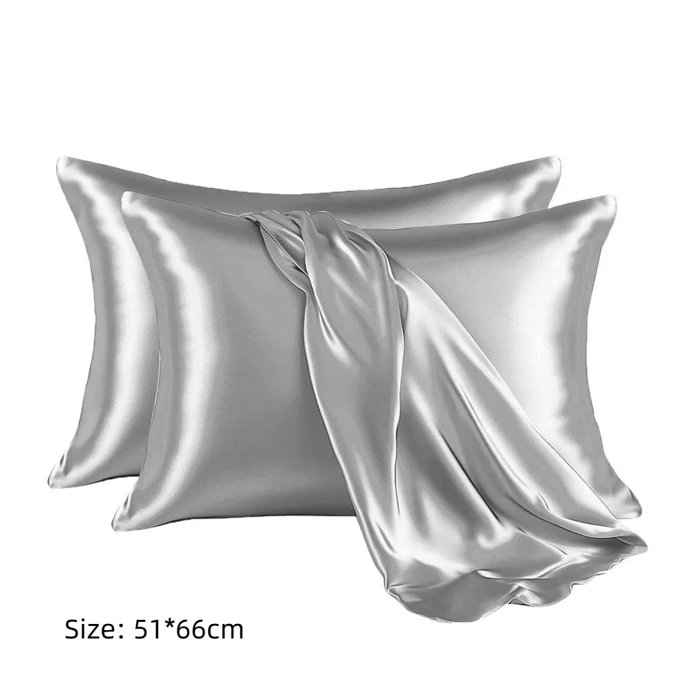 Soft Breathable Satin Pillowcase Smooth Cooling Moisture-Wicking Satin Pillow Cases Easy-Care Bedding Pillow Covers Skin Care