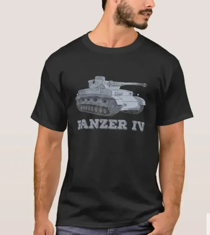 WWII German Army Wehrmacht Panzer IV Tank T-Shirt 100% Cotton O-Neck Summer Short Sleeve Casual Mens T-shirt Size S-3XL