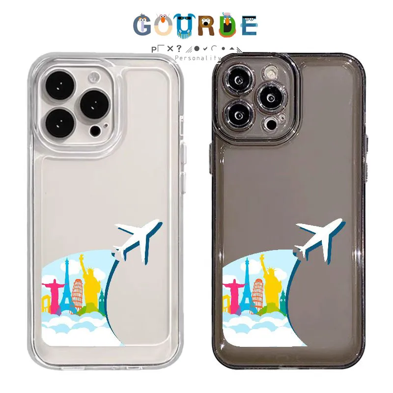 

Gourde Fashion Simple Casing Aircraft Pattern Phone Case for Iphone 16 15 14 13 12 11 Pro Max IP 7 8 Plus Iphon X XS XR Xs Max