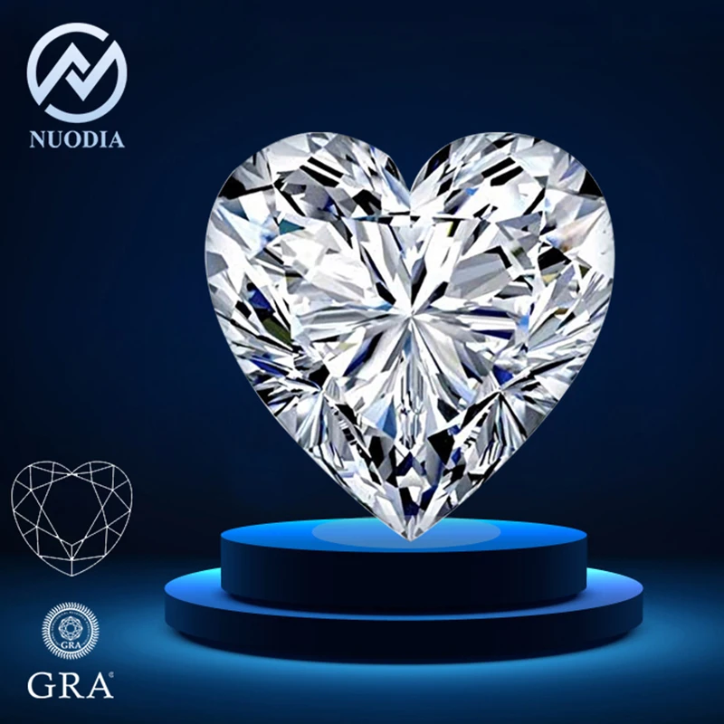 

Heart Cut Moissanite Gemstones White D Color 0.5-7.0ct GRA Certified Moissanita Stone with Certificate