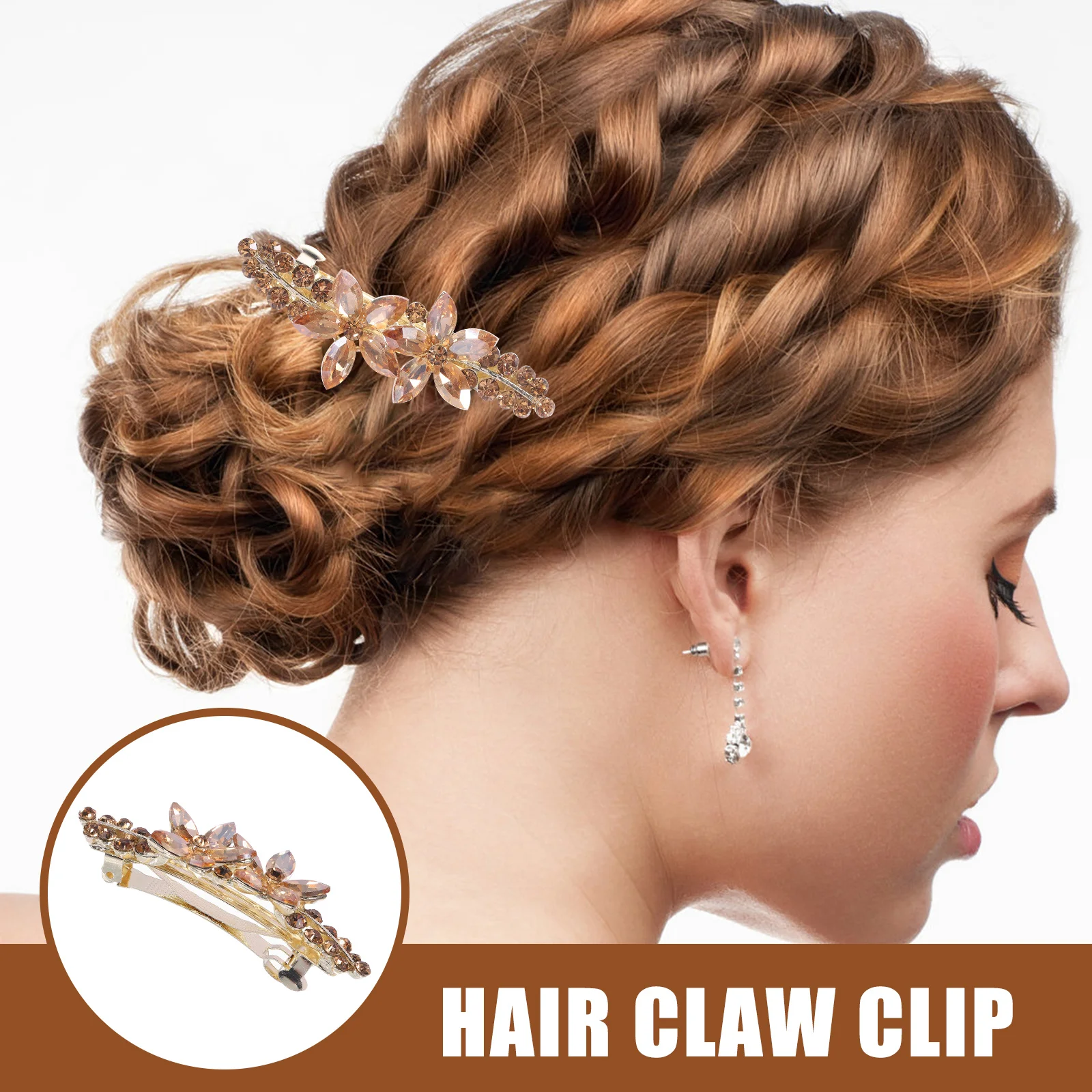 

Rhinestone Flower Hair Clips Women Spring Barrettes Vintage Accessories Girls Small Size Comfortable Wear Versatile