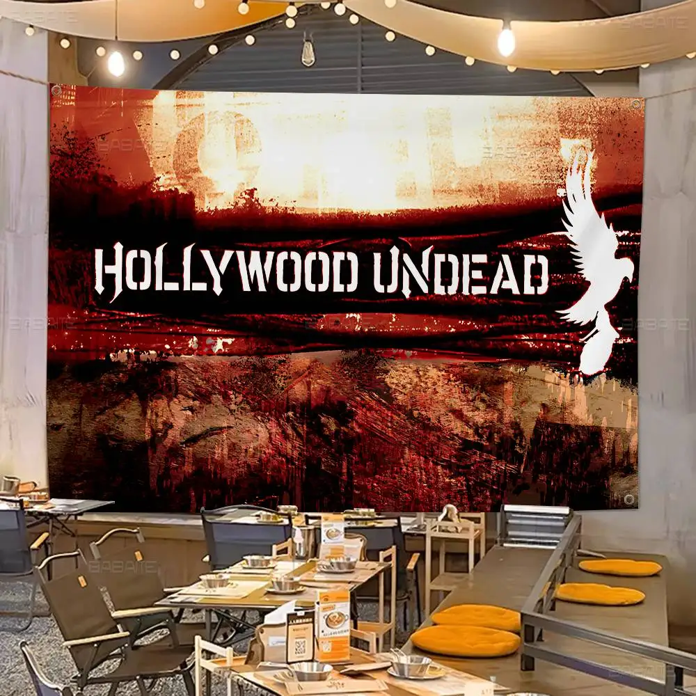 Rock Band H-Hollywood Undead Singer Family Gatherings Outdoor Atmosphere Flags Camping Decorations Banners