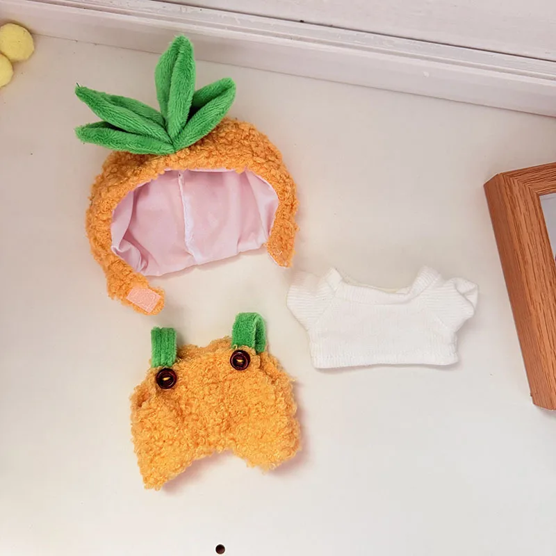 

Cute Pineapple Themed Outfit For 15/17cm Labubu Dolls 1st/2nd/3rd Generation With Hanging Accessory