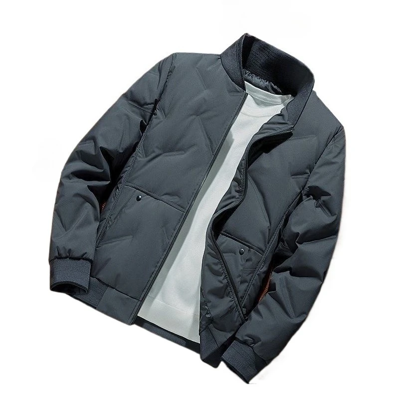 Удобная и модная новая хлопковая куртка, модный мужской кардиган, простой однотонный пуховик, зимнее теплое и плюшевое пальто